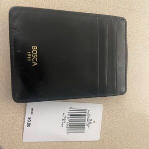 Bosca 1911 Black Men's Leather Card Holder